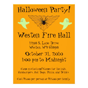 Flyer Spider Web y la fiesta de Halloween fantasma