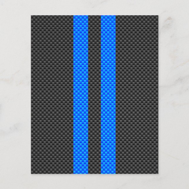 Flyer Sporty Blue Carbon Fiber Style Stripes de Carreras (Frente)