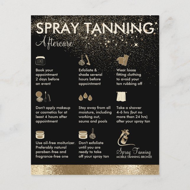 Flyer Spray Tanning Bronze Body Paint Afcare (Atrás)