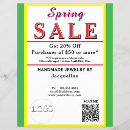 Flyer Spring Sale Jewelry Yellow Green Heart