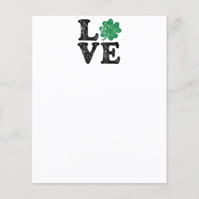 Flyer St Patrick's Day LOVE Shamrock Irish (Frente)