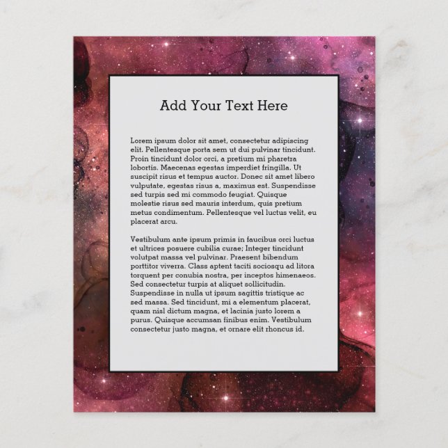 Flyer Starry Stars Space Galaxy Pattern - Espacio exteri (Frente)