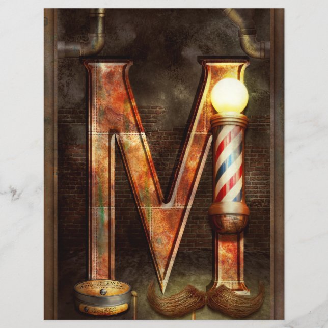 Flyer Steampunk - Alphabet - M es para Mustache (Frente)