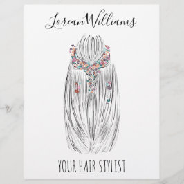Flyer Stylish Pastel Hair Stylist Braid Hairstyle Flower