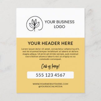Flyer Stylish Yellow Marketing Call Today Photo & Logo