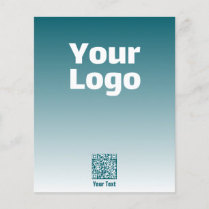 Flyer Su logotipo con código QR editable y gradiente Omb