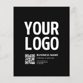 Flyer Su logotipo con código QR editable y texto