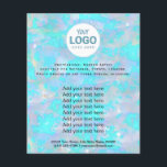 Flyer su logotipo sobre fondo de textura de piedra opal<br><div class="desc">salón de belleza viajero profesional de maquillaje</div>