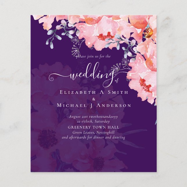 Flyer Sublime Blossoms rosa BODA SUITE - PRESUPUESTO (Frente)