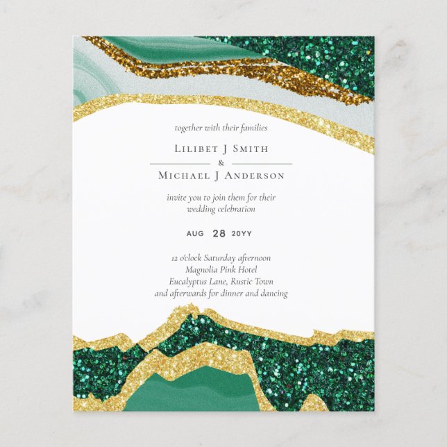 Flyer Sublime Boda de la Agencia de Oro Verde Esmeralda (Frente)