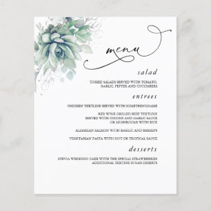 Flyer Suculentos Bodas de vegetación plateada