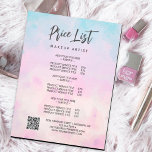 Flyer Sueña acuática de Rainbow Unicorn<br><div class="desc">Volante caprichoso y de ensueño en colores pastel de amarillo violeta rosado y turquesa con un guión de caligrafía.</div>