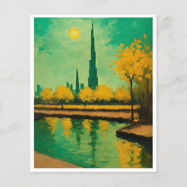 Flyer "Sueños de Van Gogh en Dubai: Resumen verde de la  (Frente)