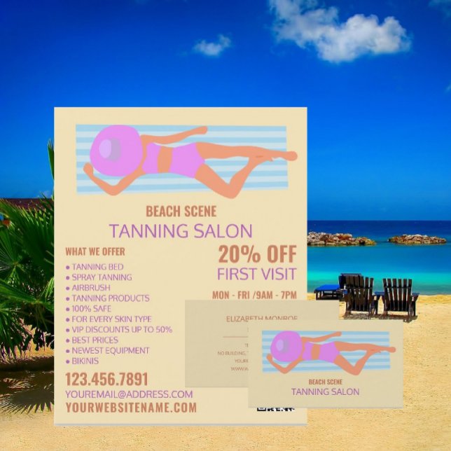Flyer Sunbather, Tanning Salon Advertising (Subido por el creador)