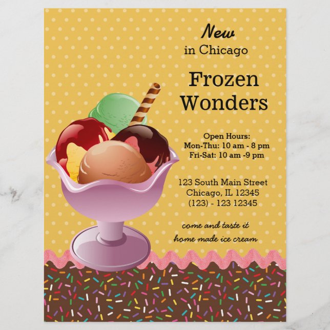 Flyer Sundae * elija color de fondo (Frente)