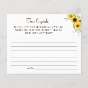 Flyer Sunflower Time Capsule wedding anniversary card