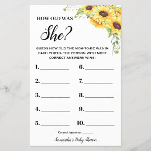 Flyer Sunflowers Qué edad tenía su tarjeta de juegos de 