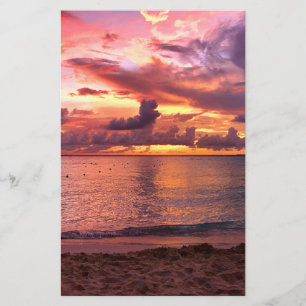 Flyer Sunset de playa tropical