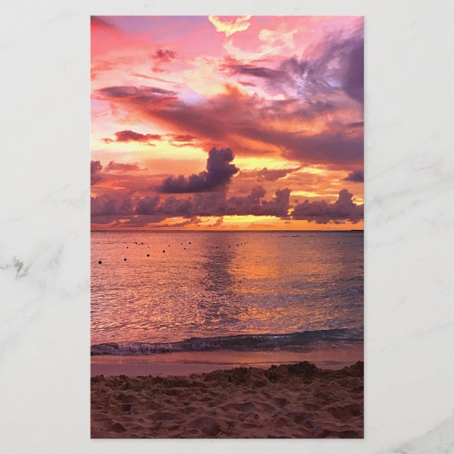 Flyer Sunset de playa tropical (Frente)