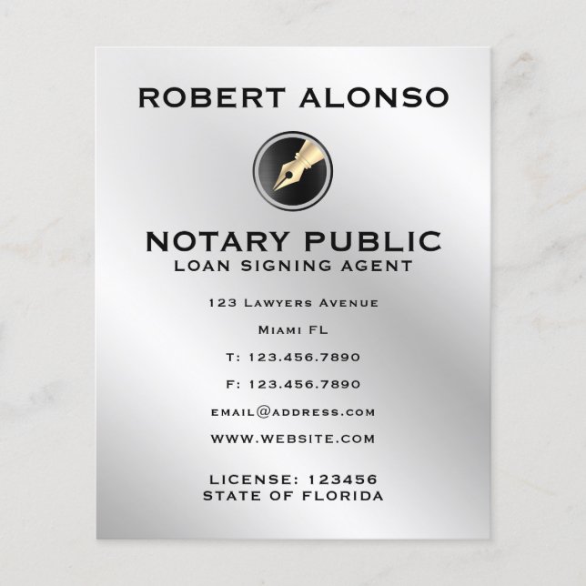 Flyer Superficie de textura metálica ligera con logotipo (Frente)