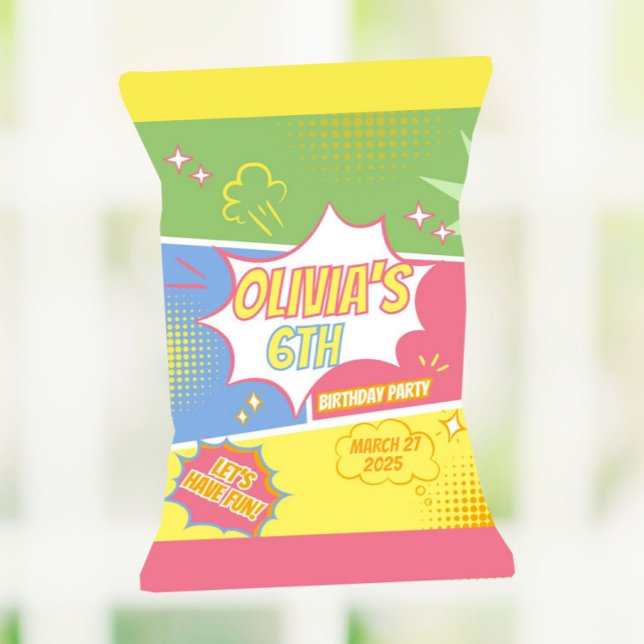 Flyer Superhéroe Partido Cumpleaños Favor Chip Bag Wrapp (Subido por el creador)