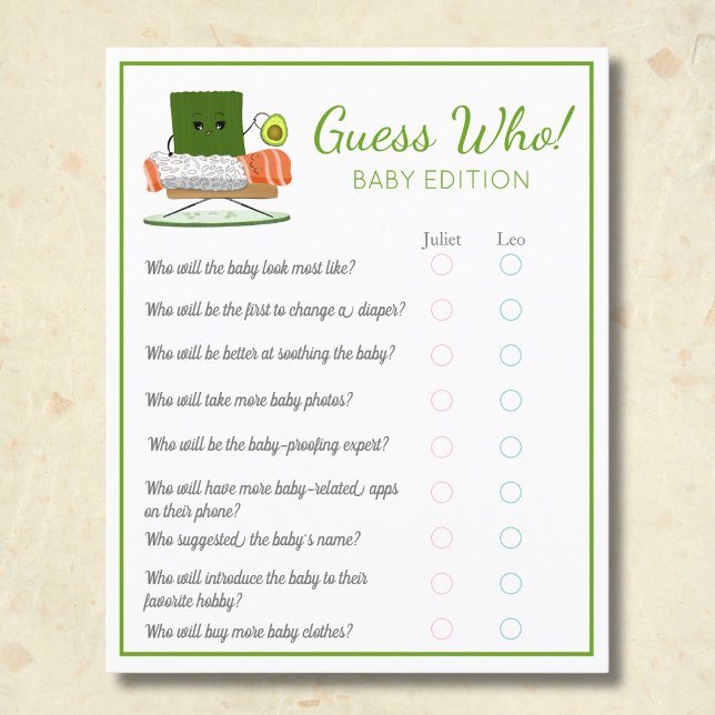 Flyer Sushi Kawaii Baby Adivina Quién Bebé (Subido por el creador)