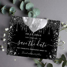 Flyer Sweet 16 black silver budget save the date