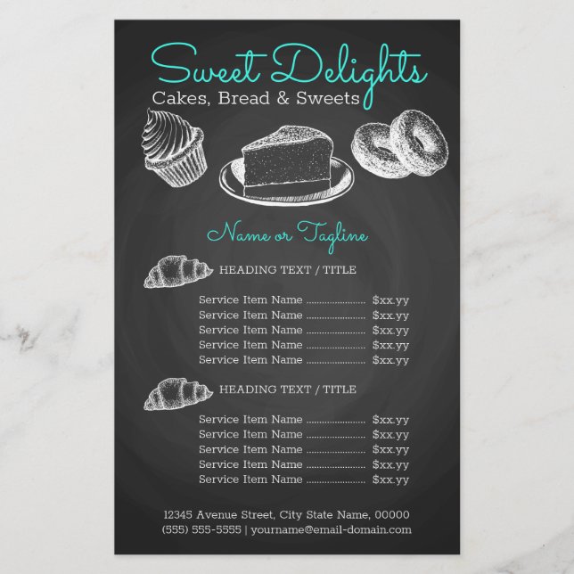 Flyer Sweet Bakery Chalkboard (Frente)