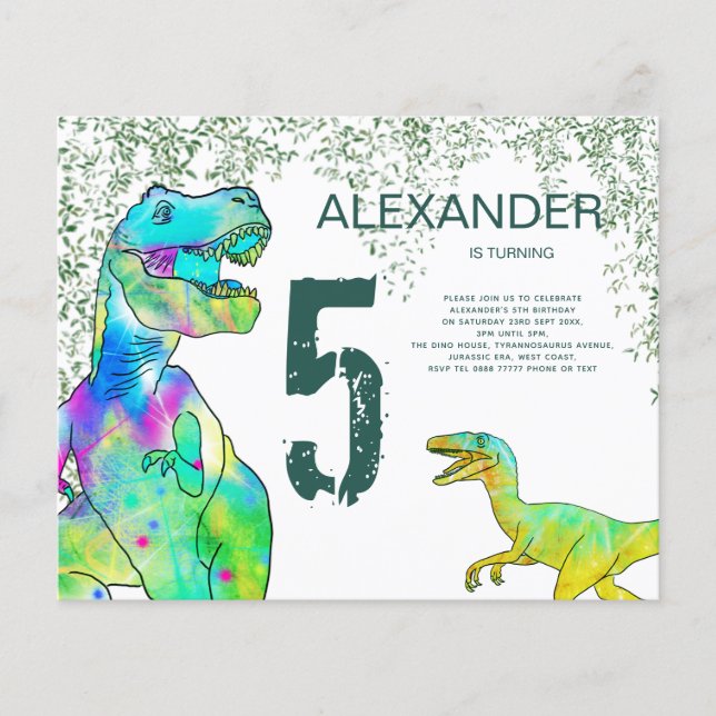 Flyer T Rex 5ª Invitación al Presupuesto del Partido de  (Frente)