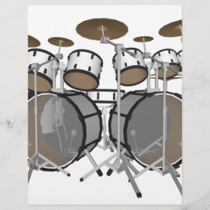 Flyer Tambores: Kit de tambor blanco: modelo 3D: