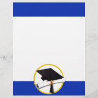 Tapón de graduación con Diploma - Fondo azul oscur