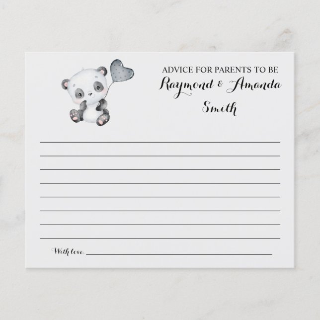 Flyer Tarjeta Baby Shower Consejos para mamá y papá (Frente)