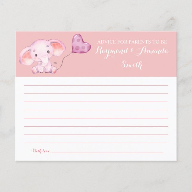 Flyer Tarjeta Baby Shower Consejos para mamá y papá (Frente)