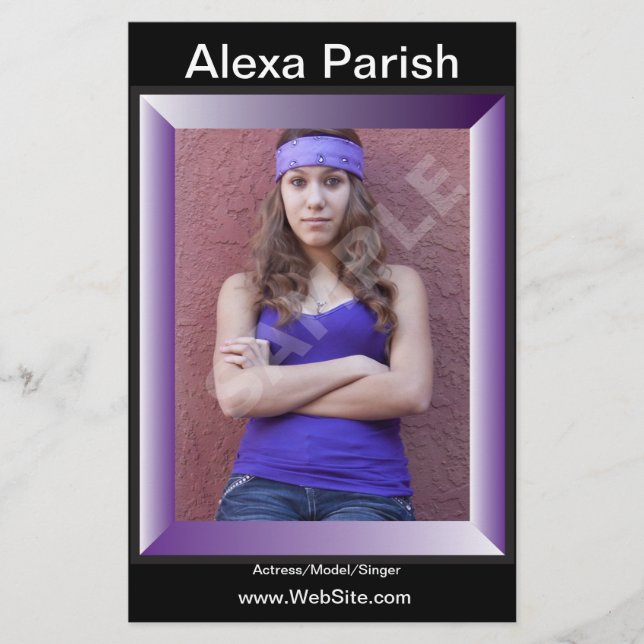 Flyer Tarjeta Comp/Zed de disparo de cabeza de modelo a  (Frente)