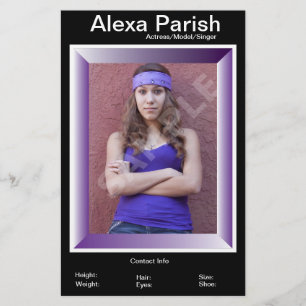 Flyer Tarjeta Comp/Zed de disparo de cabeza de modelo a