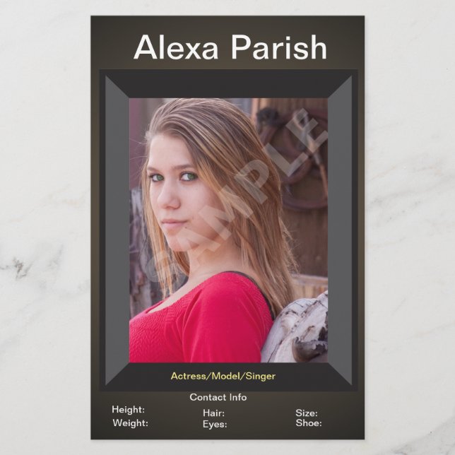 Flyer Tarjeta Comp/Zed de Modelo de un Lado Cabeza Dispa (Frente)