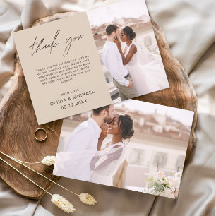 Flyer Tarjeta de agradecimiento a Boda elegante de guion