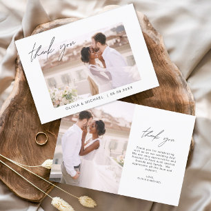 Flyer Tarjeta de agradecimiento a Boda elegante de guion