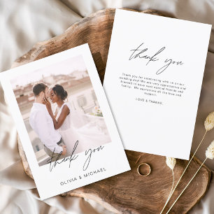 Flyer Tarjeta de agradecimiento a Boda elegante de guion