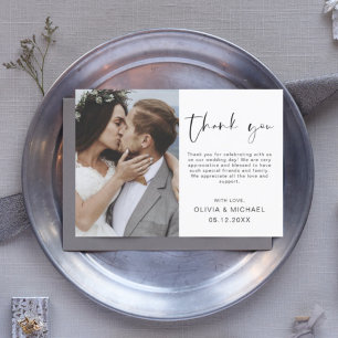 Flyer Tarjeta de agradecimiento a Boda elegante de guion