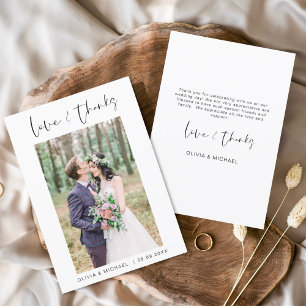 Flyer Tarjeta de agradecimiento a Boda elegante de guion