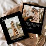 Flyer Tarjeta de agradecimiento a Boda negro de presupue<br><div class="desc">Aumente su gratitud con nuestras elegantes tarjetas de agradecimiento que incluyen escritura moderna y su foto boda favorita. Estas tarjetas ofrecen un diseño elegante y minimalista que complementa perfectamente cualquier estética boda. Personalízalos con un mensaje sincero de agradecimiento para expresar tu agradecimiento a amigos y familiares por su amor y...</div>