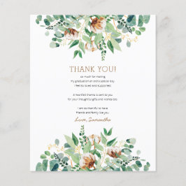 Flyer Tarjeta de agradecimiento a Eucalyptus GRAD Elegan