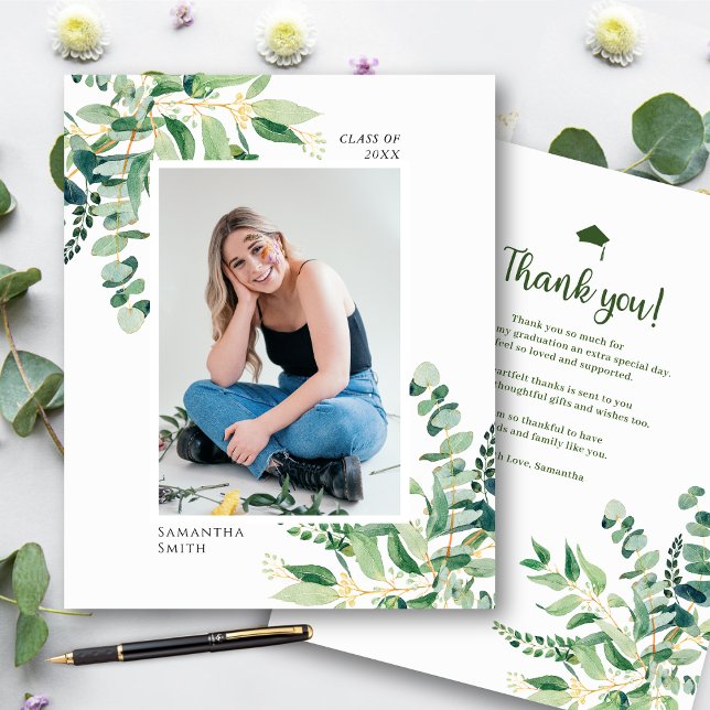 Flyer Tarjeta de agradecimiento a Eucalyptus Modern Phot (Subido por el creador)