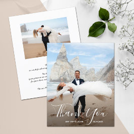 Flyer Tarjeta de agradecimiento a la foto del boda