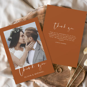 Flyer Tarjeta de agradecimiento al Boda de Naranja Quema