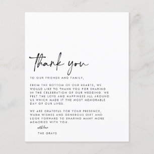 Flyer Tarjeta de agradecimiento al Boda de PRESUPUESTO