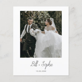 Flyer Tarjeta de agradecimiento al Boda Minimalista de p