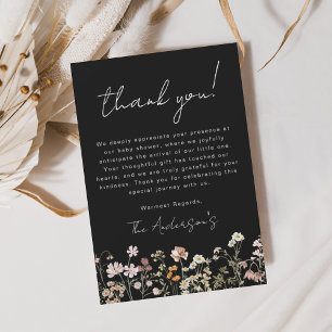 Flyer Tarjeta de agradecimiento de Black Wildflower Baby