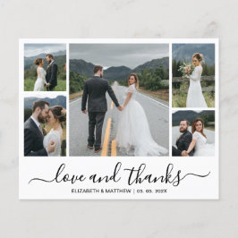 Flyer Tarjeta de agradecimiento de boda con collage de f